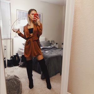 Petite silk wrap dress